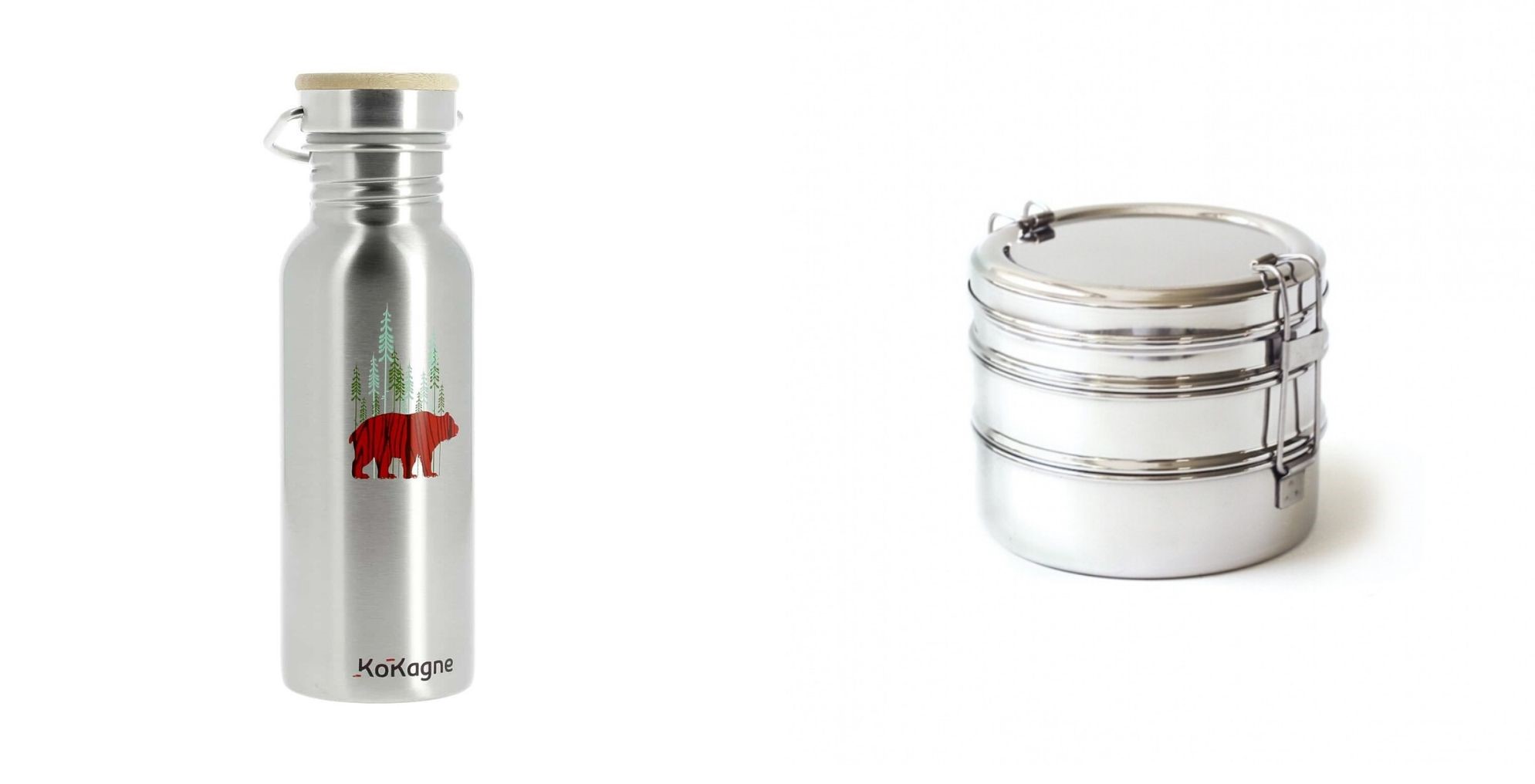 gourde et lunchbox en inox