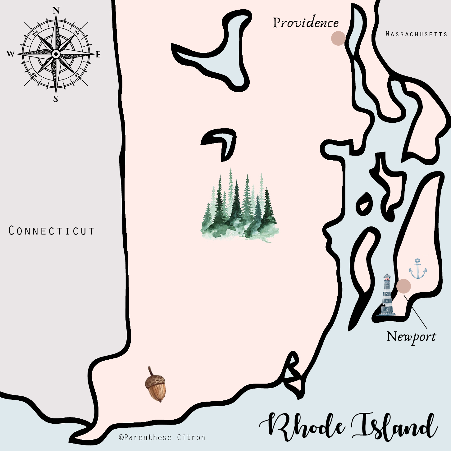 rhode island map carte